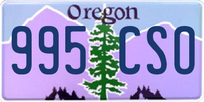 OR license plate 995CSO