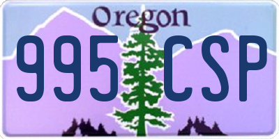 OR license plate 995CSP