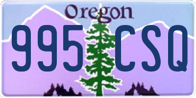OR license plate 995CSQ