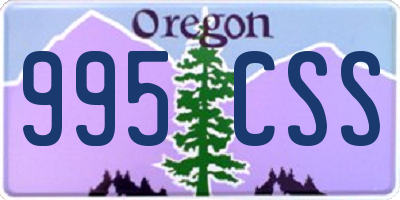OR license plate 995CSS