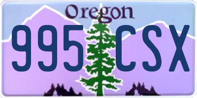 OR license plate 995CSX