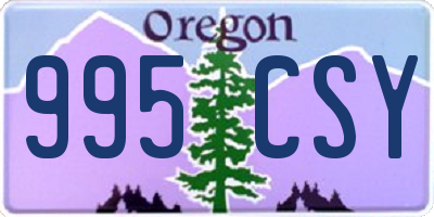 OR license plate 995CSY