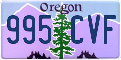 OR license plate 995CVF