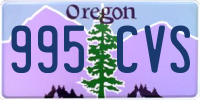 OR license plate 995CVS