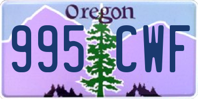 OR license plate 995CWF
