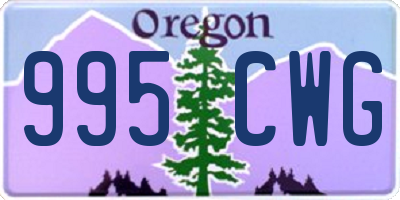OR license plate 995CWG