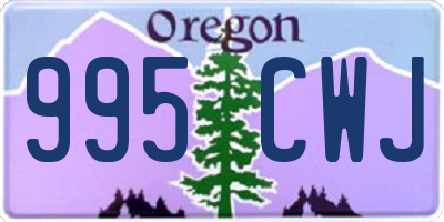 OR license plate 995CWJ