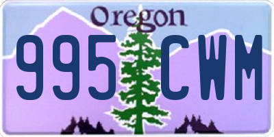 OR license plate 995CWM