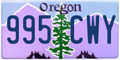 OR license plate 995CWY