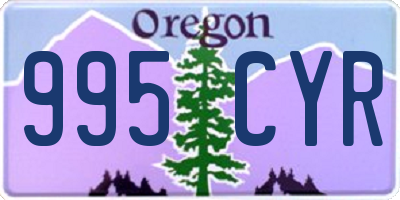 OR license plate 995CYR