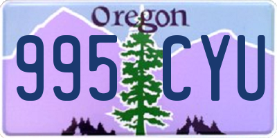 OR license plate 995CYU