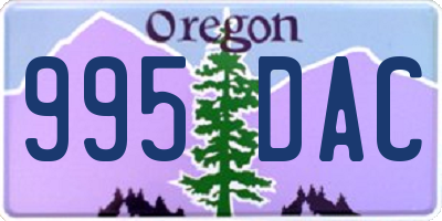 OR license plate 995DAC