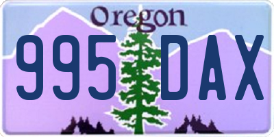 OR license plate 995DAX