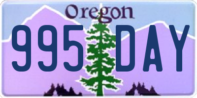 OR license plate 995DAY