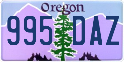 OR license plate 995DAZ