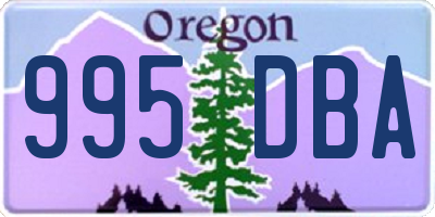 OR license plate 995DBA