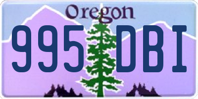 OR license plate 995DBI