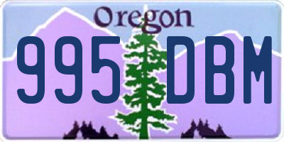 OR license plate 995DBM