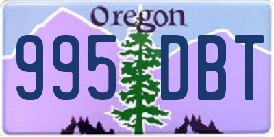 OR license plate 995DBT