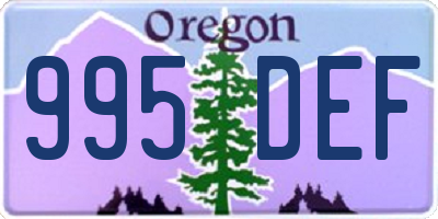 OR license plate 995DEF