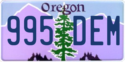 OR license plate 995DEM