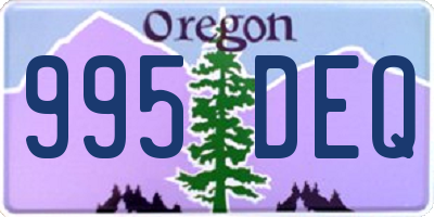 OR license plate 995DEQ