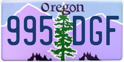 OR license plate 995DGF