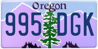 OR license plate 995DGK
