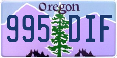 OR license plate 995DIF