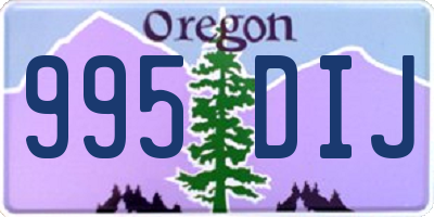 OR license plate 995DIJ