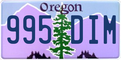 OR license plate 995DIM