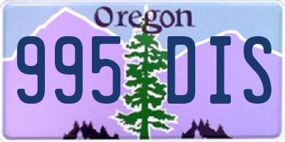 OR license plate 995DIS