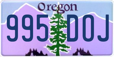 OR license plate 995DOJ