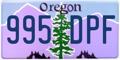 OR license plate 995DPF
