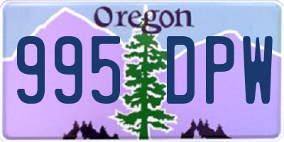 OR license plate 995DPW