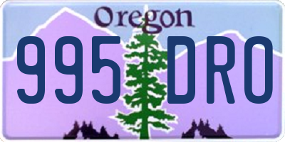 OR license plate 995DRO