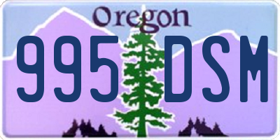 OR license plate 995DSM