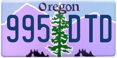 OR license plate 995DTD