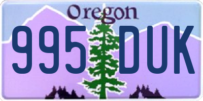 OR license plate 995DUK