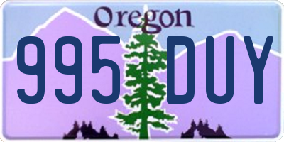 OR license plate 995DUY