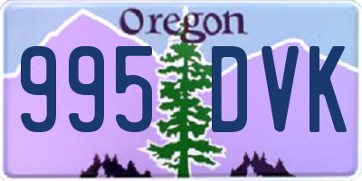 OR license plate 995DVK