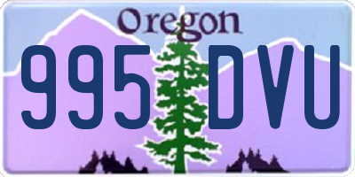 OR license plate 995DVU
