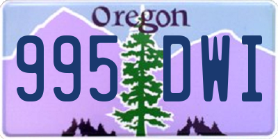OR license plate 995DWI