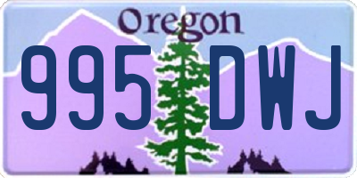 OR license plate 995DWJ