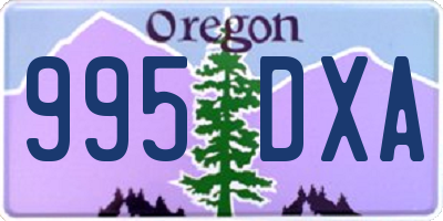 OR license plate 995DXA
