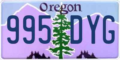 OR license plate 995DYG