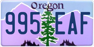 OR license plate 995EAF
