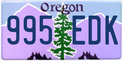 OR license plate 995EDK