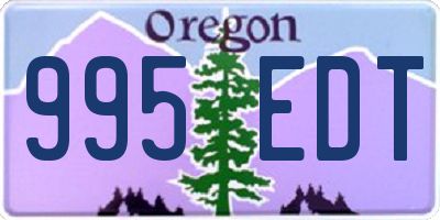 OR license plate 995EDT