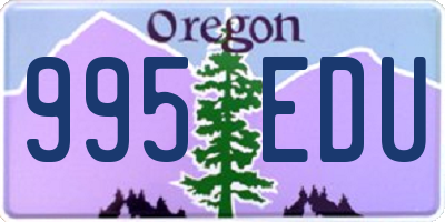 OR license plate 995EDU